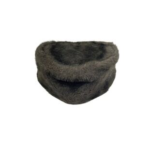 Vtg 50's 60's‎ pillbox style faux fur hat brown Jackie Kennedy Facinator
